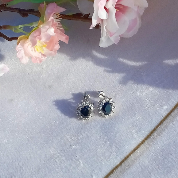 New Genuine Sapphire Earrings - Picture 6 of 11